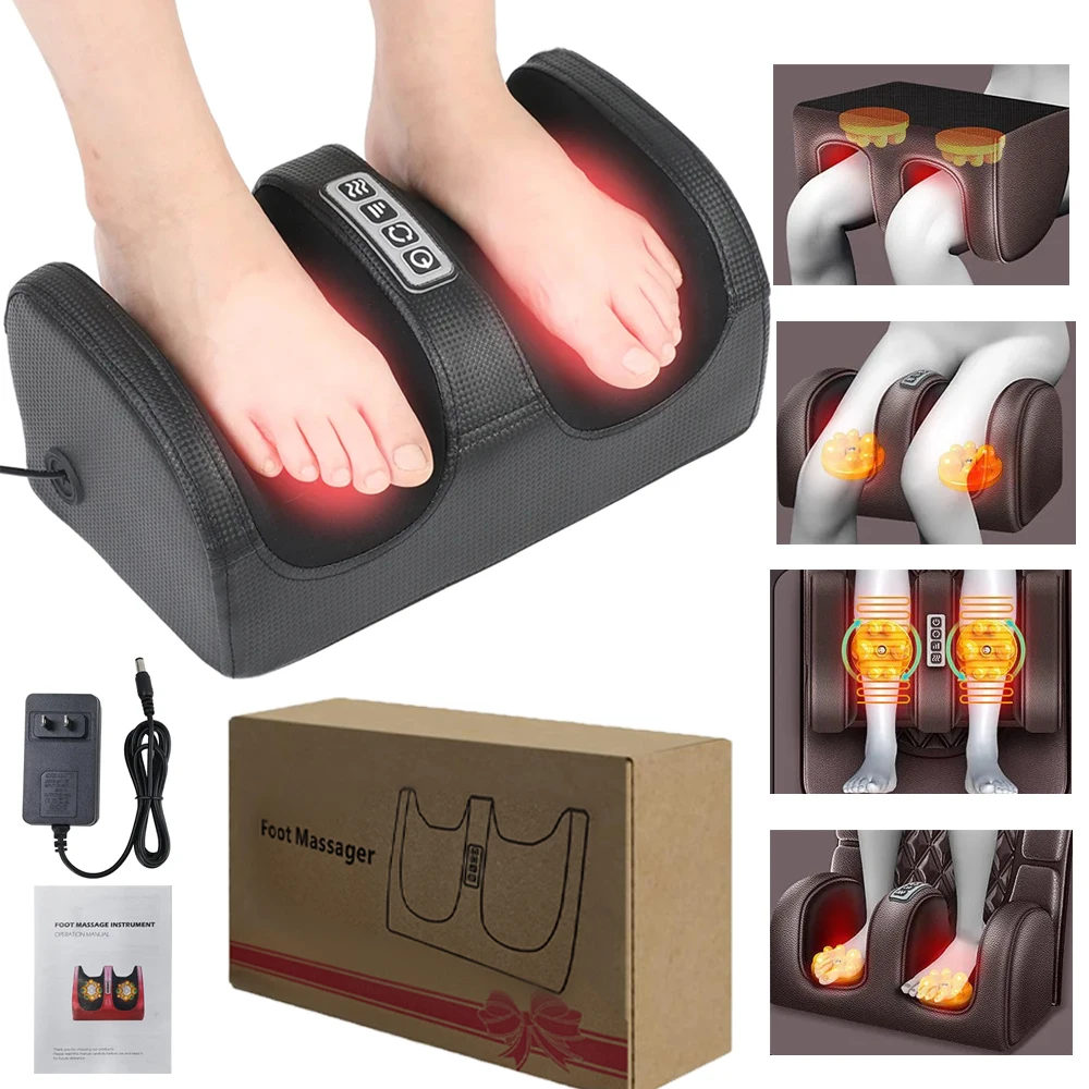 

Электрический массажер для ног с горячим сжатием, постоянная температура, горячий компресс, вибрирующий ролик, ванна, разминание икры, инструмент для ухода за ногами