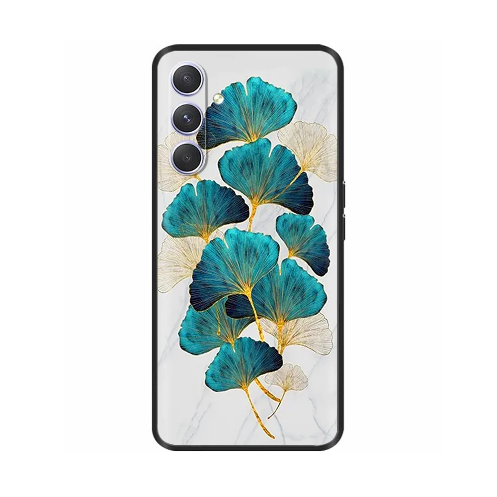 For Samsung Galaxy M34 5G Case M 34 2023 Ginkgo Leaf Marble Shockproof Cases for Samsung M34 5G Case Cover Silicone Back Bumper