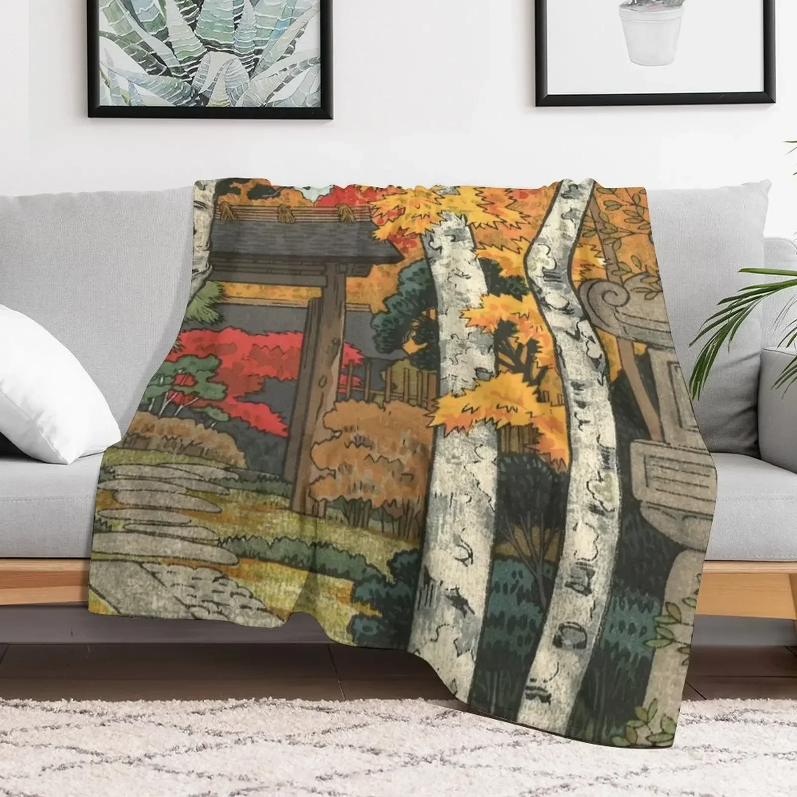 

Japanese Autumn Throw Blanket bed plaid Vintage Multi-Purpose For Sofa Thin Blankets