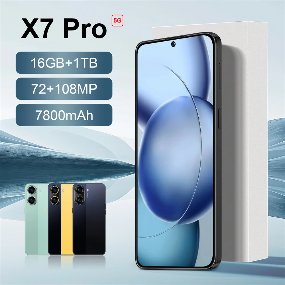 

Original X7 Pro Tablet PC 22GB+2TB Global Edition Smart 5G Dual Card 7800Mah Battery Android 15 Facial Recognition Function Tab