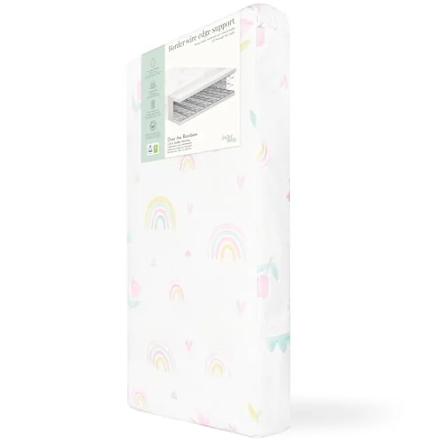 

Over The Rainbow Crib and Toddler Mattress Greenguard Gold and BSA Certified Infant Crib Mattress with Removable Water-Resistan
