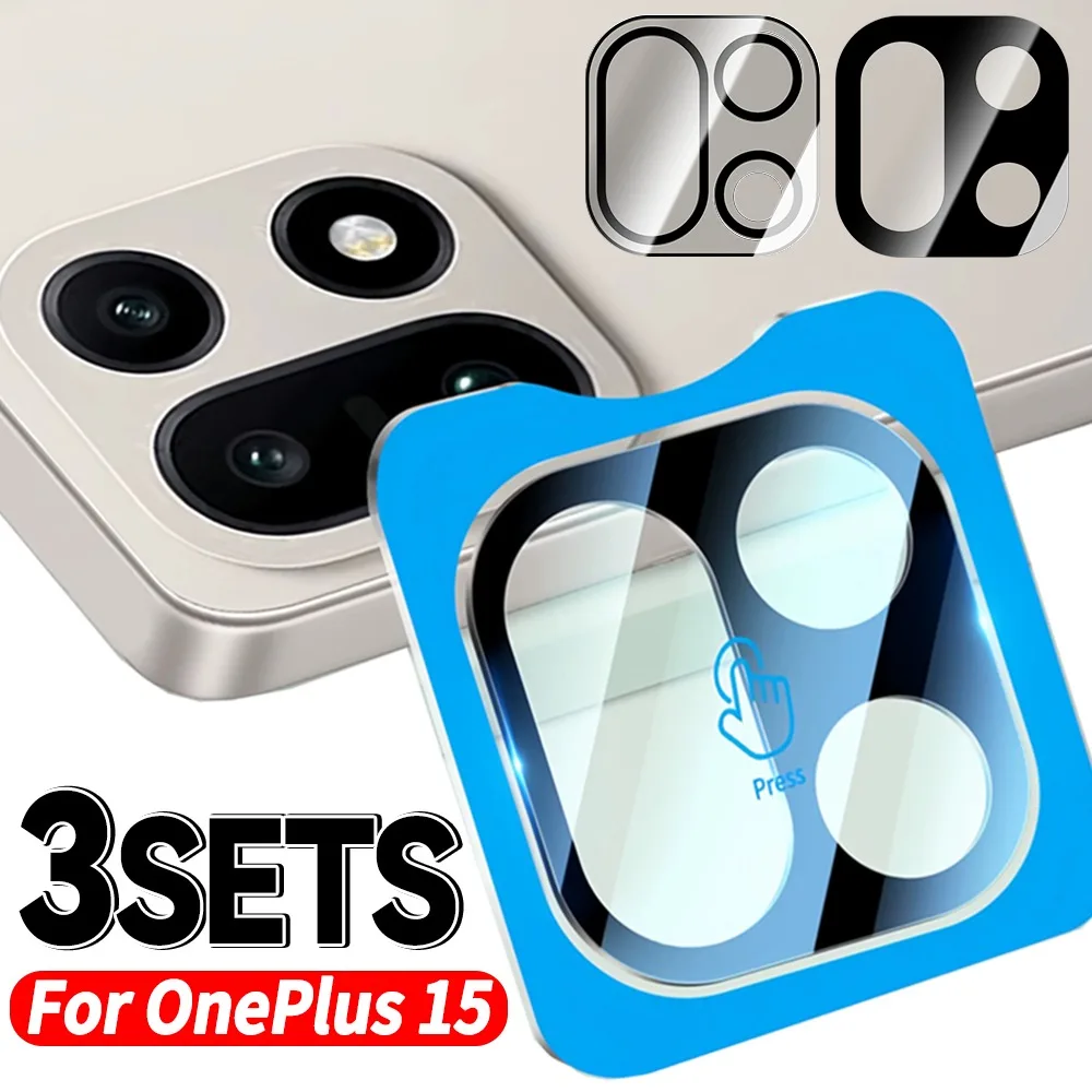 

1-3 упаковки закаленного стекла для OnePlus 15 HD, прозрачное и черное стекло, защитная пленка для объектива, простая установка для One Plus 15, пленка для камеры мобильного телефона