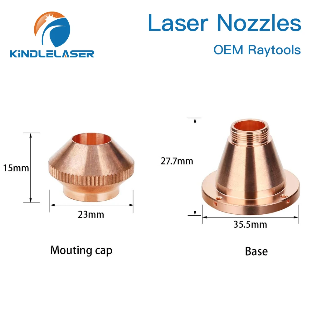 Calibro 0.8-4.0mm degli ugelli del Laser della pallottola di KINDLELASER per il getto della testa della tagliatrice della fibra di Lasermech con la Base del coperchio di Raytools