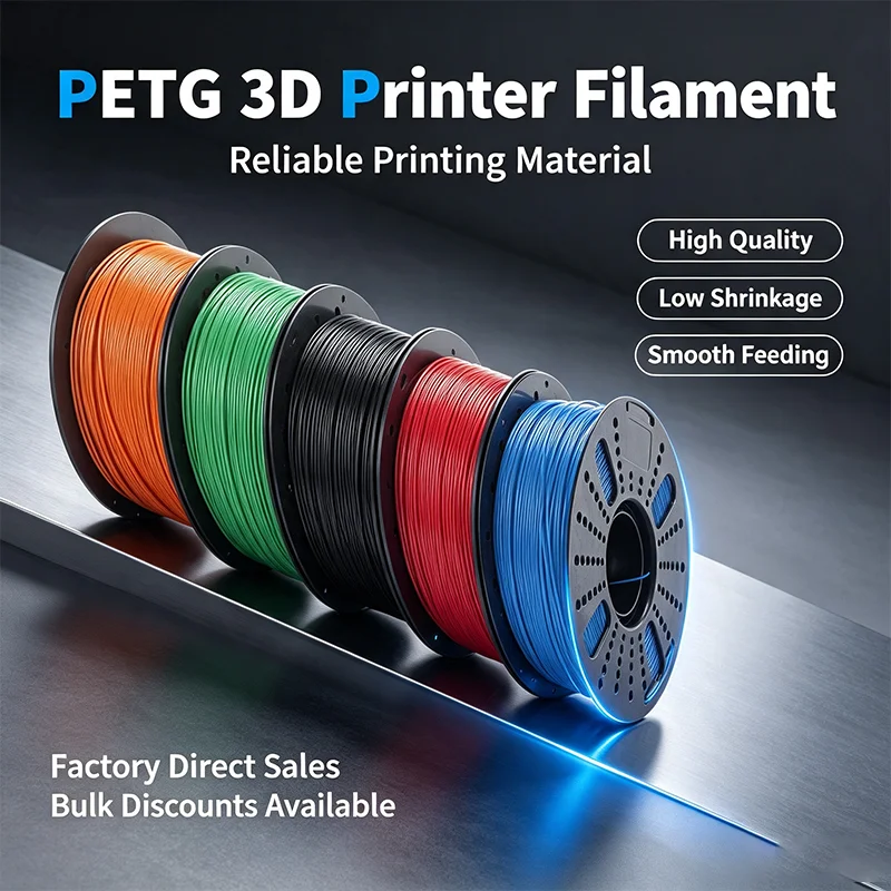 PETG 3D Printer Filament 1.75mm High Precision Printing Material Strong Toughness Low Shrinkage Friendly Filament for 3D Printer