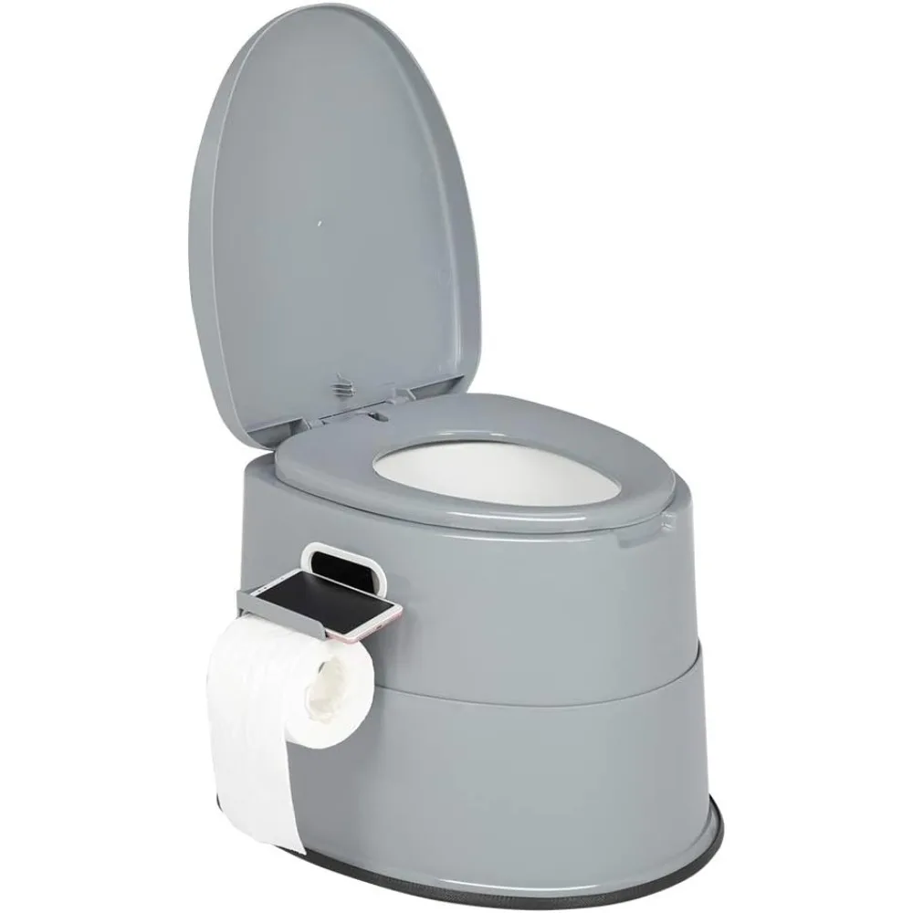 

Portable Toilet | Indoor Outdoor Commode w/Detachable Inner Bucket & Removable Paper Holder, Lightweight