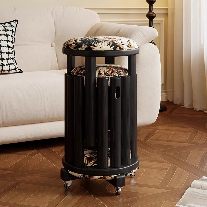 Luxury Stackable Dining Stools with Wheels Modern Kitchen Counter Stool Space-Saving Padded Seat Comfortable Dining Experience