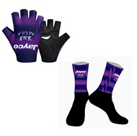 Jayco AlUla Team One Pair Half Finger Cycling Gloves + ONE PAIR CYCLING SOCKS
