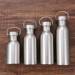 Stainless Steel  Sports Fitness Bicycle Water Bottle Leak-Proof Bottle Single Walled Insulated Metal Flask