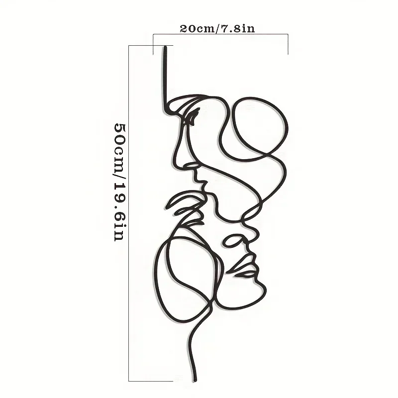 Металлическая домашняя художественная Минималистичная линия для лица HELLOYOUNG, Настенный декор, абстрактная железная настенная скульптура, современный домашний Настенный декор