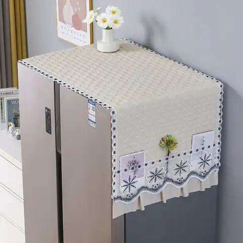 New 55x140cm Refrigerator Dust Cover Single Door Dust-proof Washing Machine Towel Starfish Embroidered Cabinet Decoration Cover