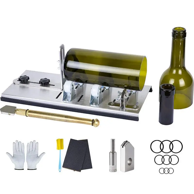 Glass Bottle Cutter DIY Tool Professional Glass Cutting Machine Steel Blade Manual Hardware Tools Set Wine Beer Bottle Craft