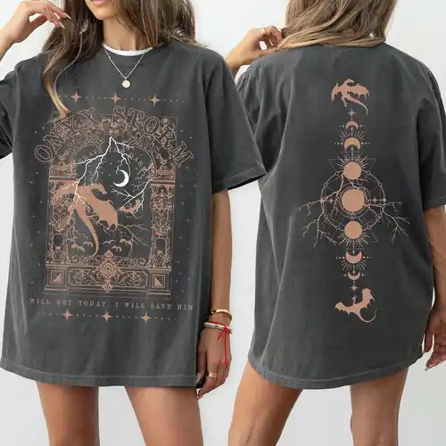 Vintage Xaddy Apparel Quarta Ala Merch Dark Academy Camisa Onyx Storm Regalo para Amante de los Libros Casual Y2K Top Ropa de calle de moda diaria