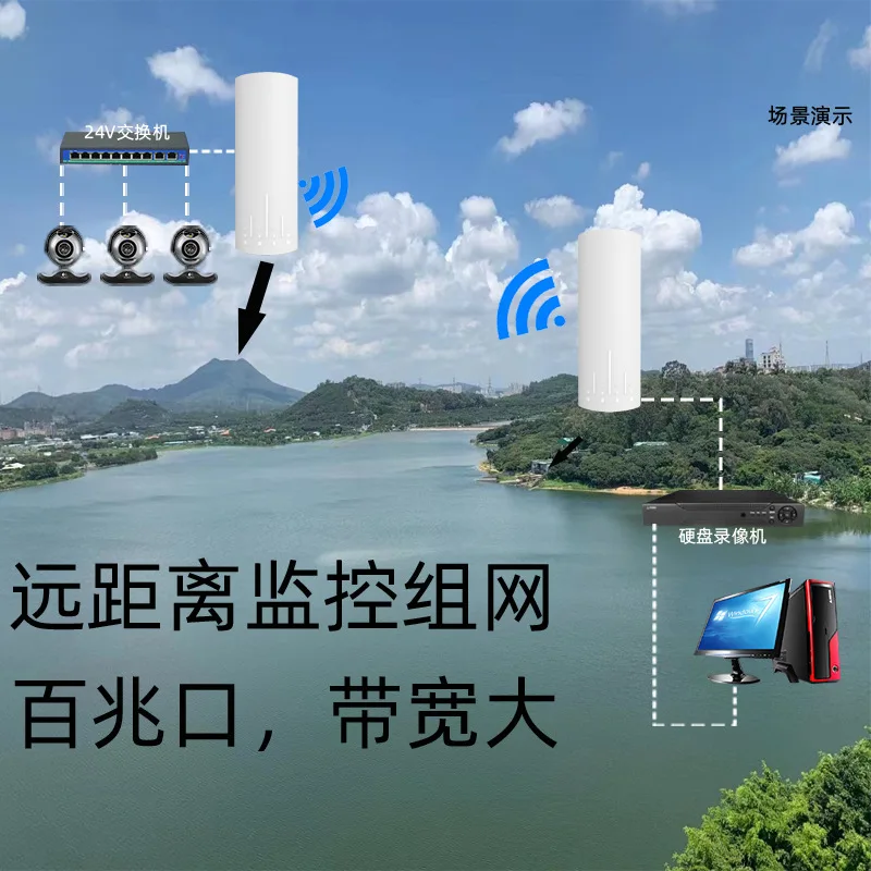 Puente inalámbrico al aire libre 300M5.8G del poder más elevado 3km, monitoreo wifi del ascensor