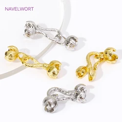 18K Gold Plated Brass Flower Design Hook Clasps,End Connectors Clasps For Jewelry Making DIY Necklaces Bracelets Accessories