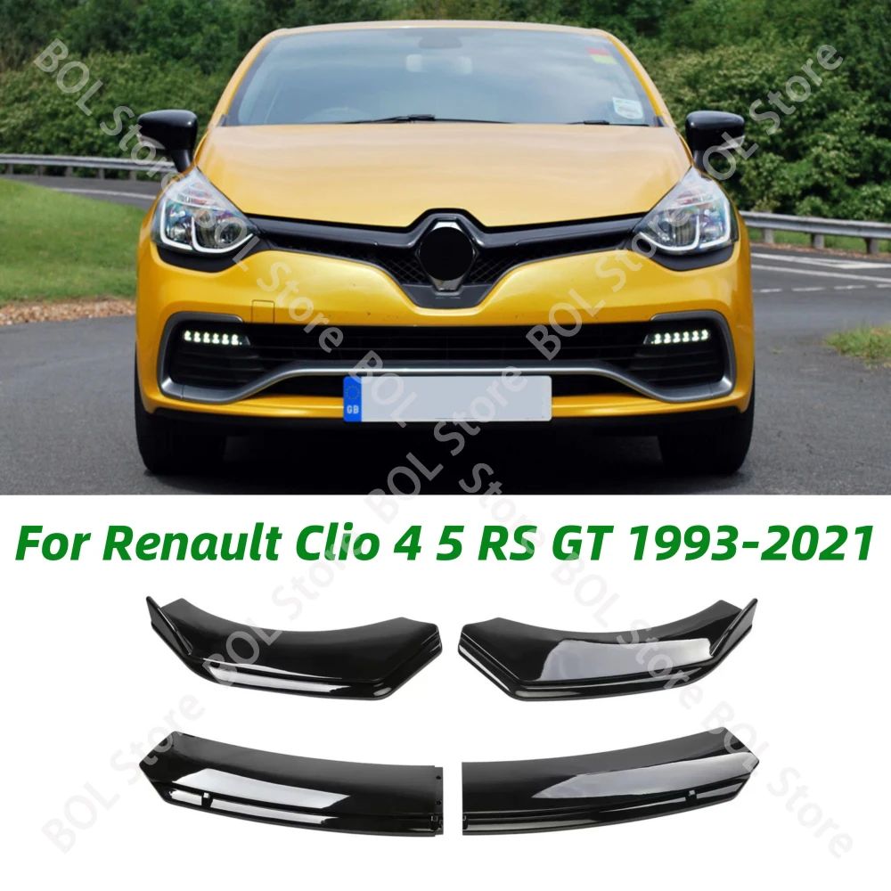 Parachoques delantero de coche para Renault Clio 4 5 RS GT 1993-2021, alerones de labio de barbilla, Kits de carrocería, falda divisora, protector de protección difusor