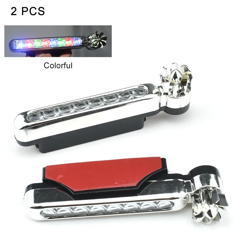 

1-2pcs Car Wind Energy Power Front Grille 8 LED Daytime Running Light Auto Decorative DRL Driving Lamp with Double-Sided Tape