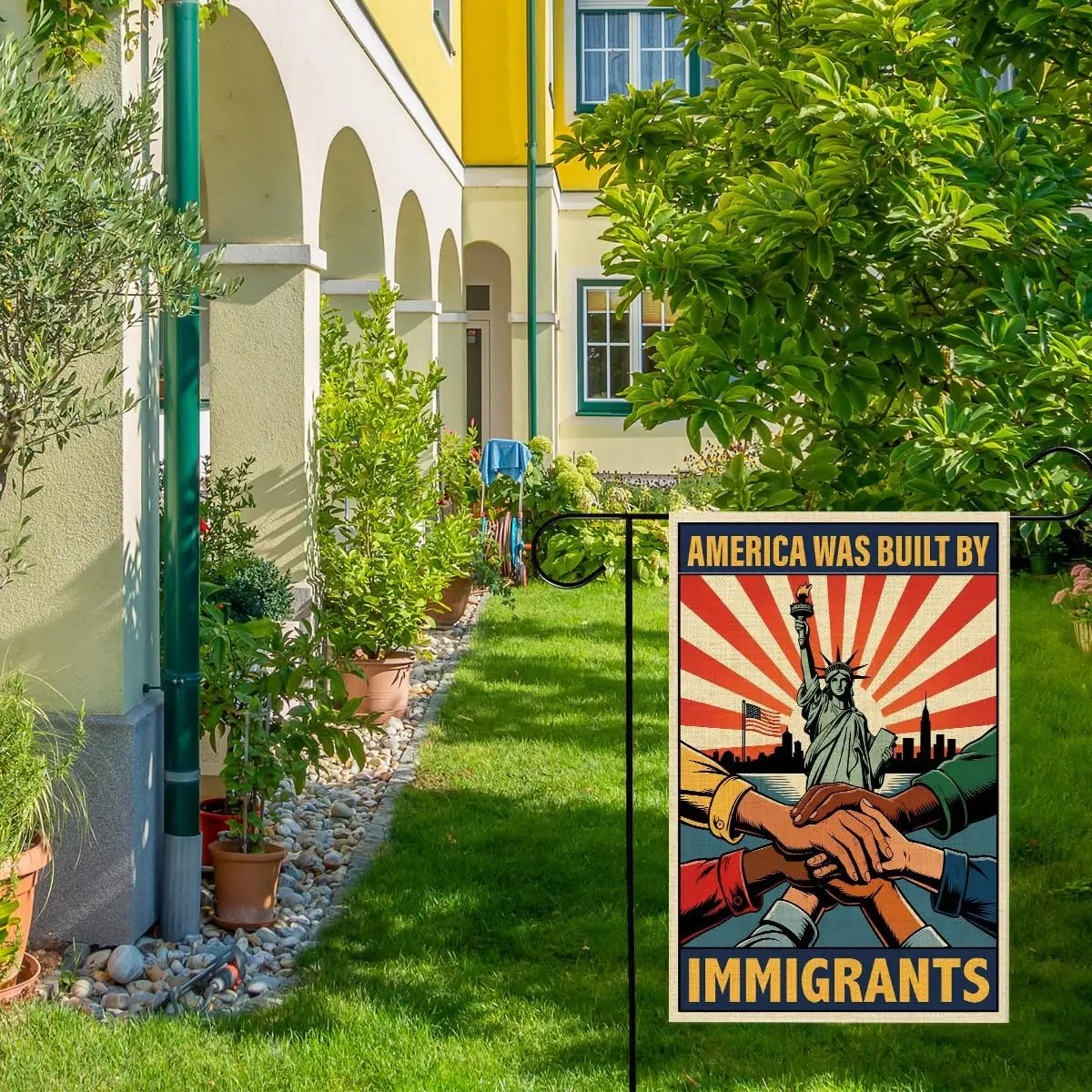 Social Justice Yard Flag 12x18 Inches Double Sided - Political Activist Garden Flag Decor for Outside Porch House Yard - Ame AAS