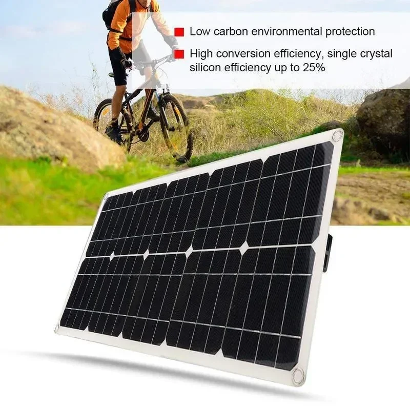 Flexible Solar Panel with Controller Cables Module, Solar Battery for Car, RV, Boat, Camping, Outdoor, 100W, 10A-100A, 12V, 24V