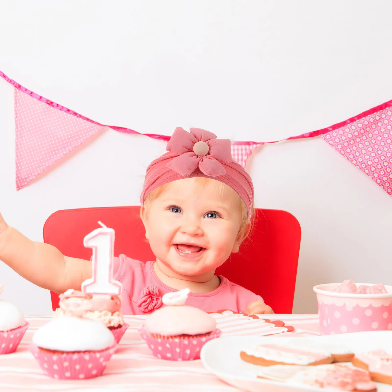 

3Pcs Headbands Floral Newborn Stretchy Hairbands Elastic Baby Girl Hair Accessories Party Everyday Wear