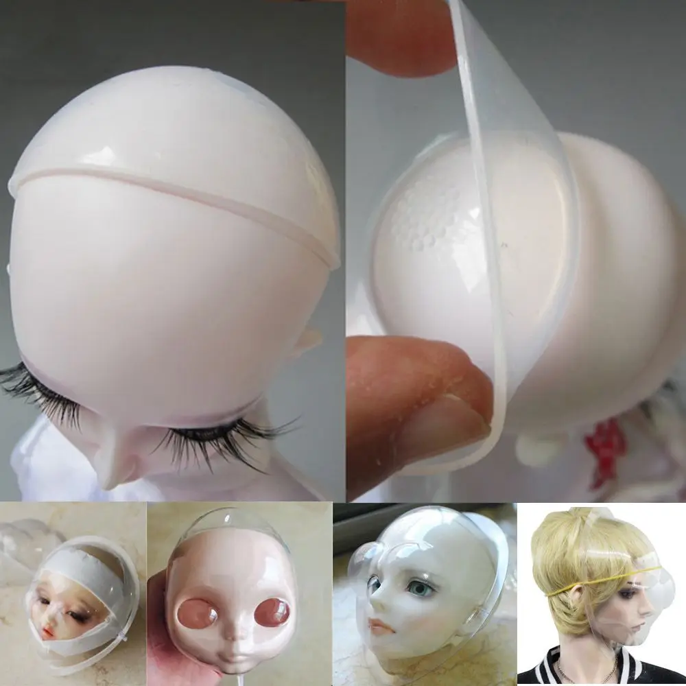 Doll Head Silicone Wig Cap For Doll  1/3 1/4 1/6 1/8 1/12 Protect Make Up Face Mask Doll Accessories