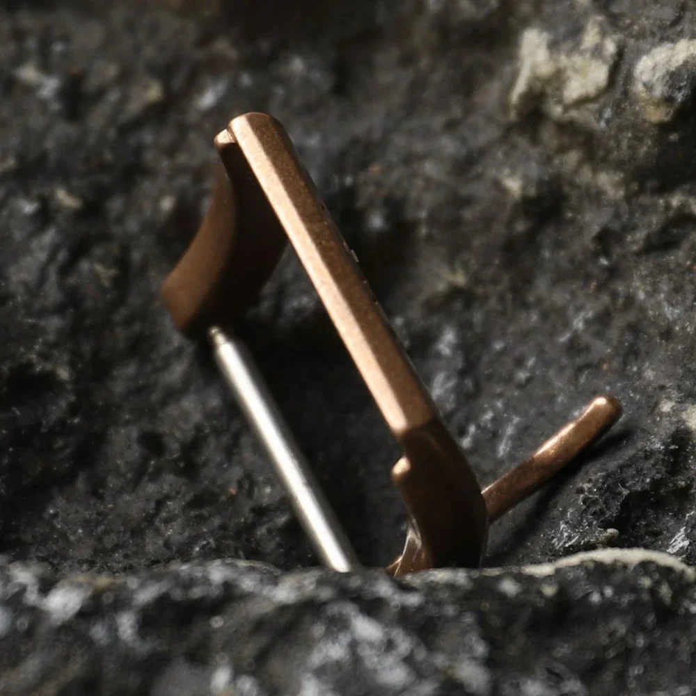 الراقية البرونزية مشبك 18MM خمر الجلود المطاط حزام مشبك، البرونزية النقية، خمر نمط حزام مشبك #5