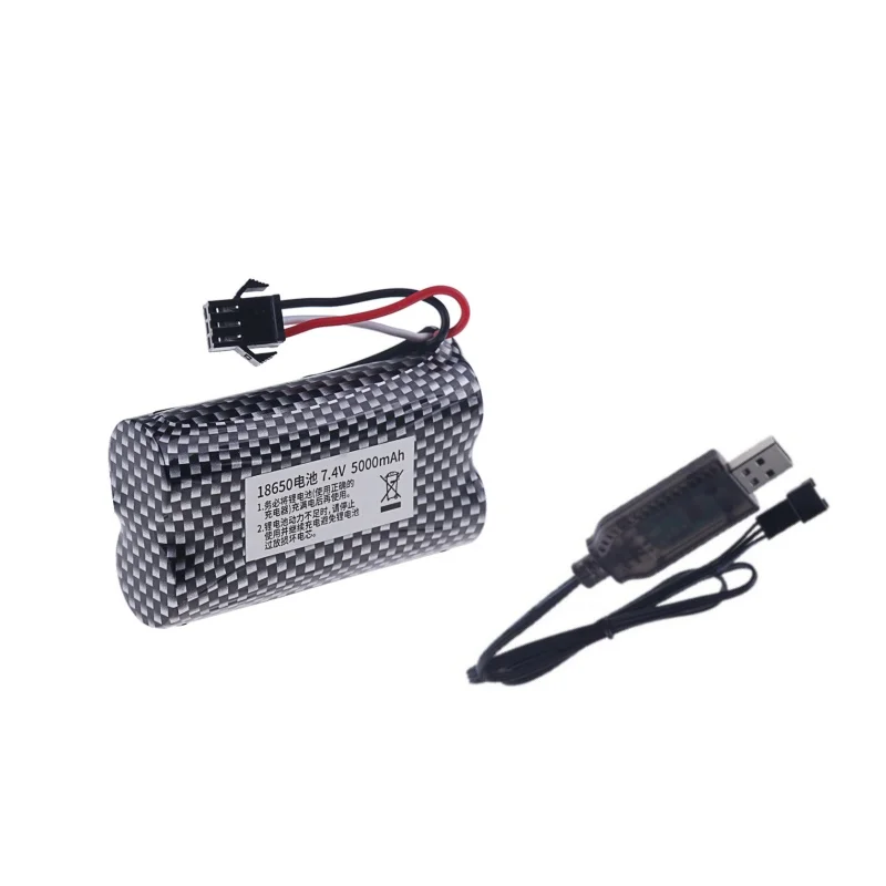 7.4V 5000mAh Batterijlader MN82 Afstandsbediening Auto Batterij MN128 MN78 LC79 voor Horloge Gebaar Sensing Twisted RC stunt auto SM3p