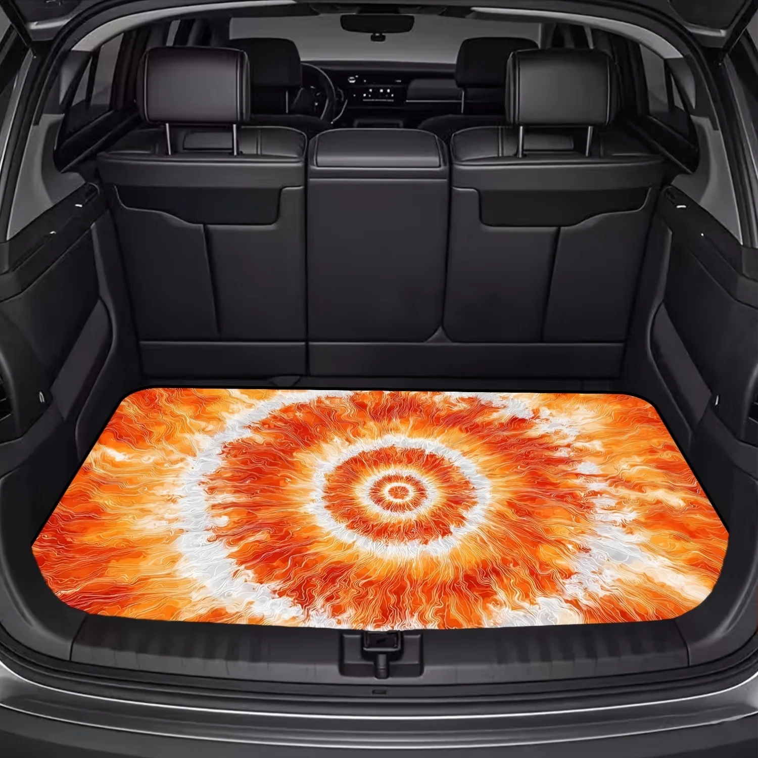 1pc, Abstract Art Style Polyester Fiber Trunk Mat, Spiral Gradient Printed Pattern, A Must-Have For Travel, Compatible With Vari