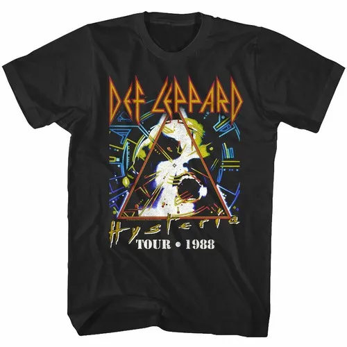 Hysteria 1988 Men's T Shirt Rock Band Live on Merch Tee