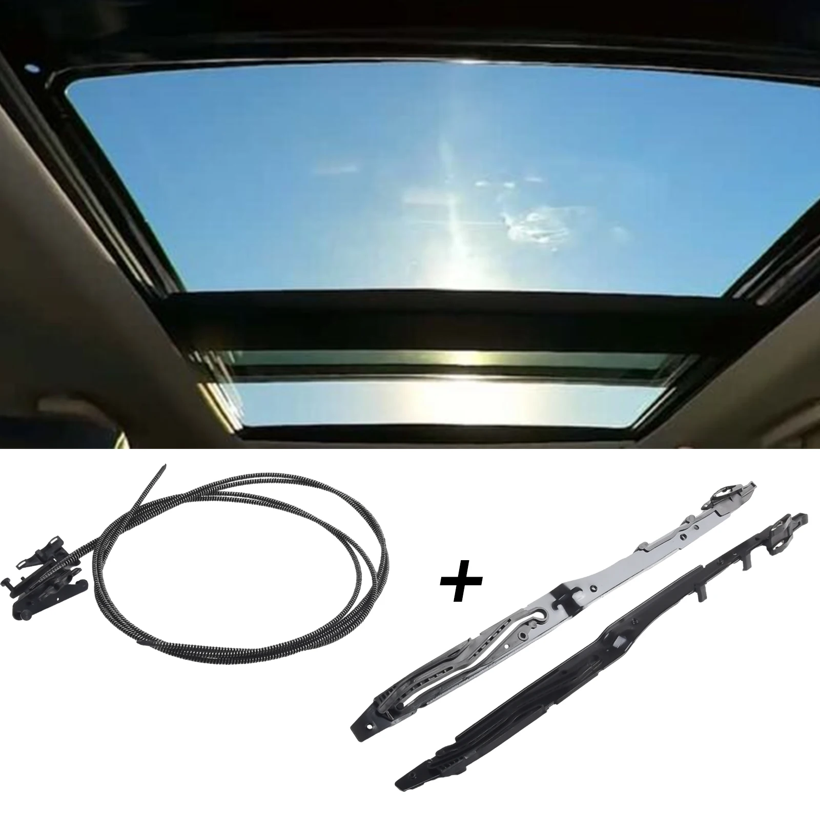 

FL3Z16502C22 FL3Z 1651071 A FL3Z 1651071 B Sunroof Glass Cables+Track Assembly for Ford F150 For F250 F350 F450