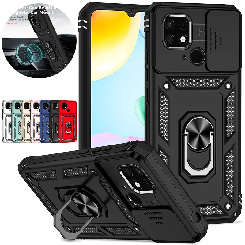 For Xiaomi Redmi 10C Case Slide Camera Armor Magnetic Holder Ring Phone Case For Readmi Rdmi 10 C C10 Redmi10C 6.71 Back Cover