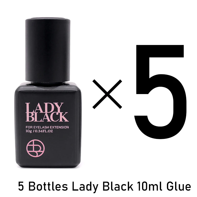 

5 Bottles Lady Black Lash Glue Korea Strongest False Eyelash Extensions Colas Accessories 10g Makeup Tools Adhesive Supplies