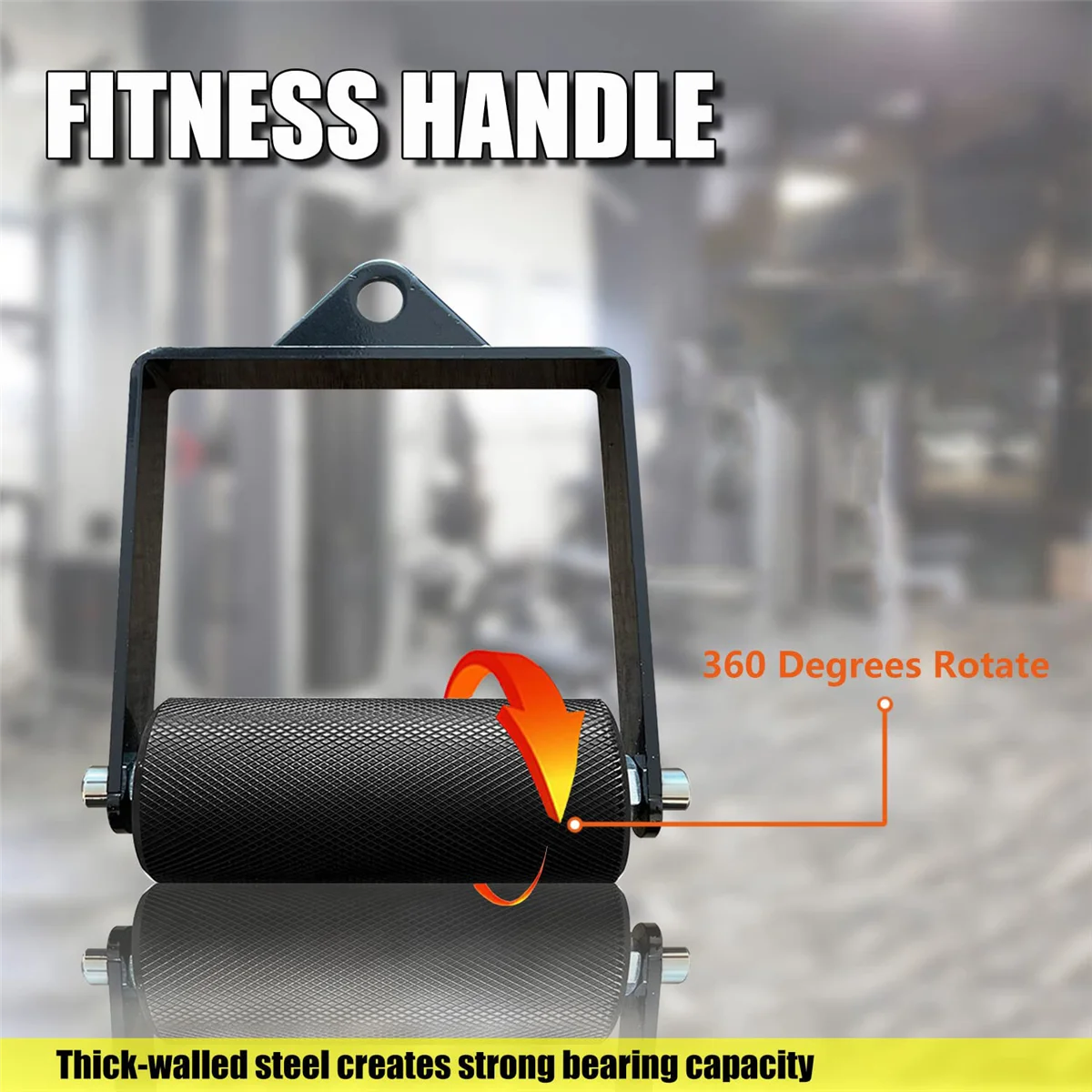 Gym Lat Pull Down Pulley Cable Machine Handle Attachment Fitness Arm Wrestling Workout Deadlift D Shape Hand Grip-6CM