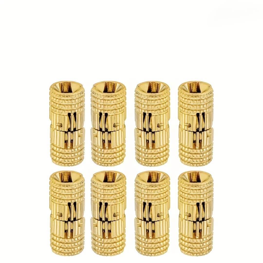 

Concealed Hinge - Set of 4 1cm/0.39inch Concealed Brass Barrel Hinge, 180 Degree Opening Angle Concealed Furniture Hinge for DIY