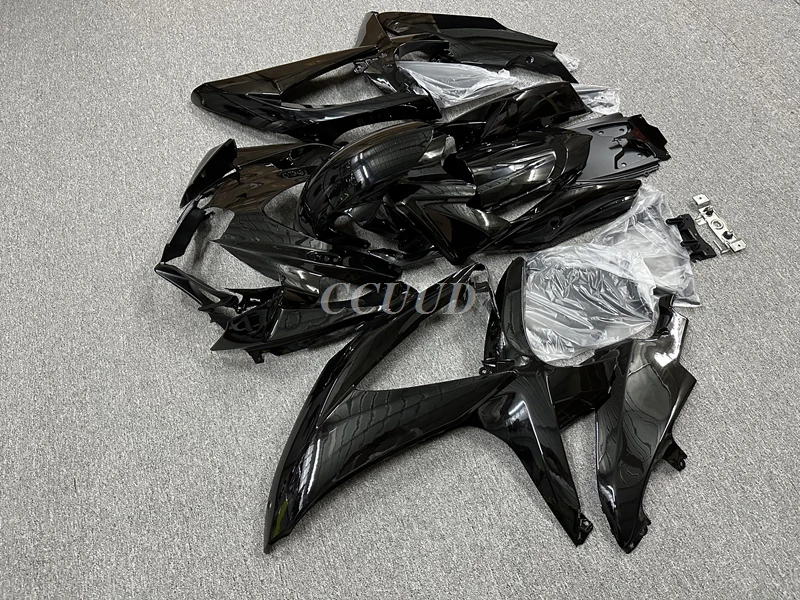 4 ของขวัญใหม่ ABS รถจักรยานยนต์ Fairings ชุด Fit สําหรับ SUZUKI 600 750 K8 2008 2009 2010 08 09 10 ตัวถังรถชุดสีดําเงา