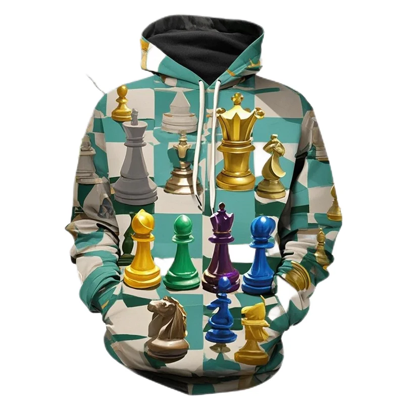 Fashion Chess 3D Printed Hoodie For Men Casual Hooded Long Sleeves Sweatshirt Cool Street Male Pullovers Female Clothing Hoody