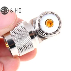 UHF SO-239 Female to UHF PL-259 Male Right Angle 90 Degree RF Connector