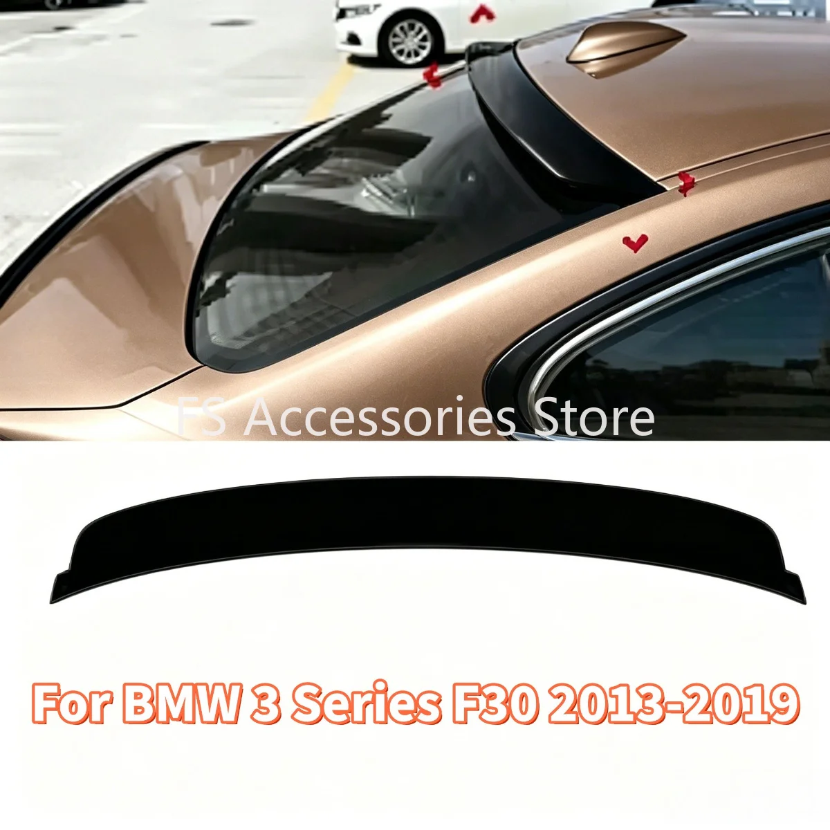

Glossy Black/Carbon Look Rear Roof Trunk Spoiler Tail Fin Fixed Wind Spoiler For BMW 3 Series F30 2013-2019 Wing Roof Spoiler