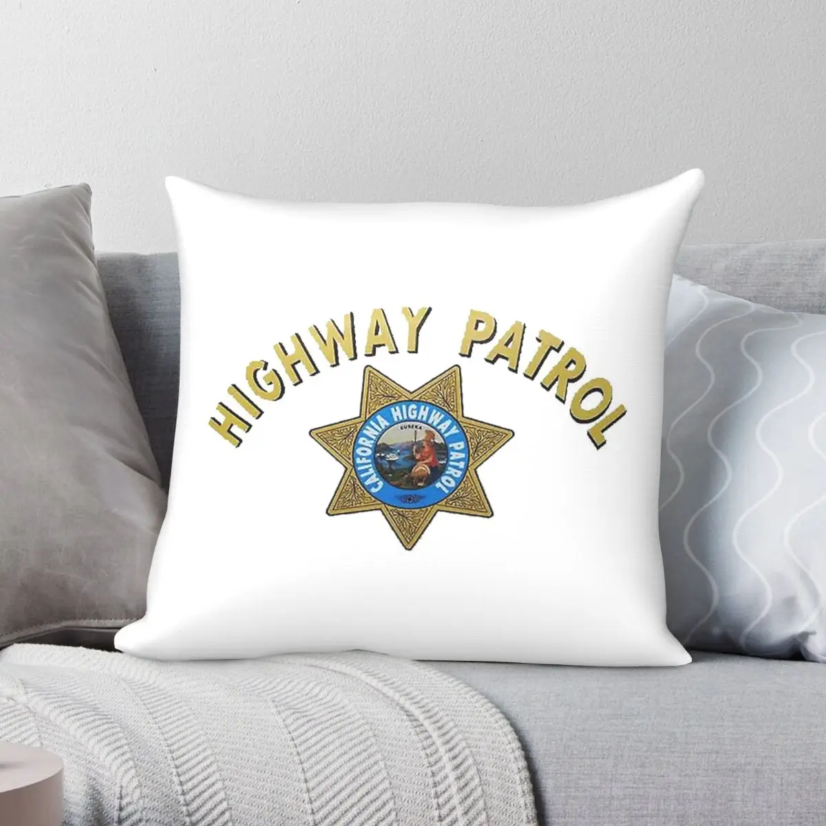 California Highway Patrol Pillowcase Polyester Linen Velvet Creative Zip Decor Home Cushion Cover 18