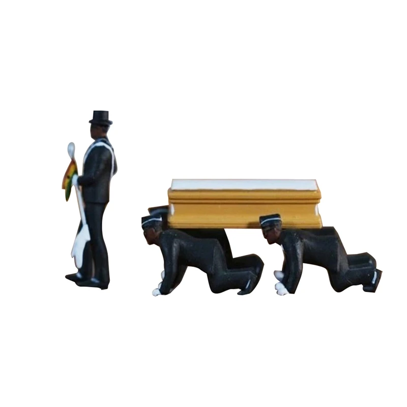 1:64 Action Figure Car Decor Ghana Funeral Coffin Dancing Pallbearer Team Model Exquisite Workmanship