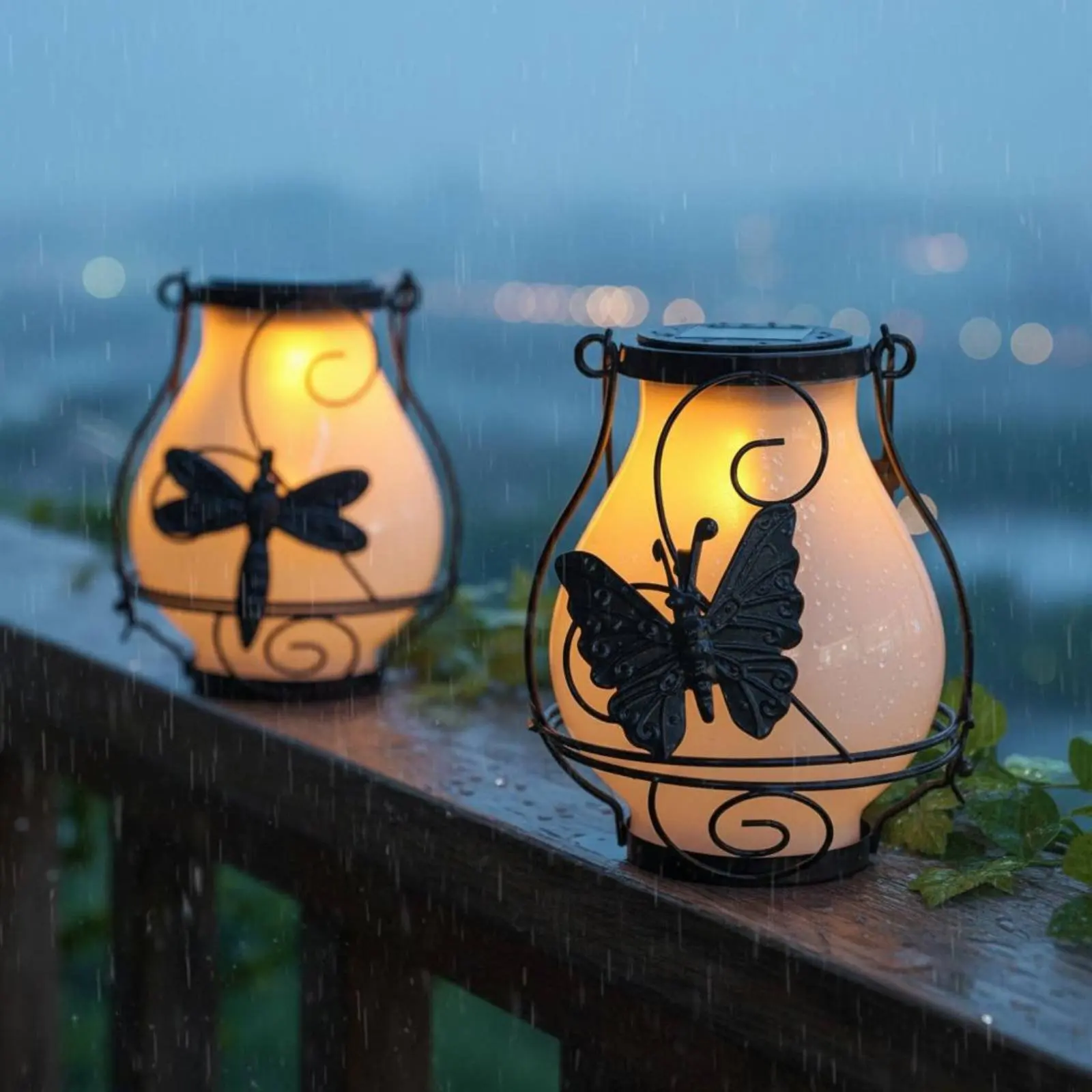 Solar Butterfly Lantern Waterproof Butterfly Solar Lantern Decorative Courtyard Light Easy to Use for Patio