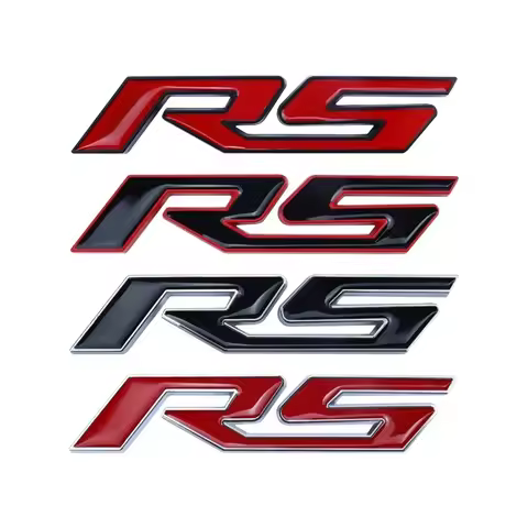 3D Metal Red Black Logo RS Emblem Letters Car Badge Trunk Decal For Chevrolet Chevy Blazer Onix Sonic RS Stikcer Accessories