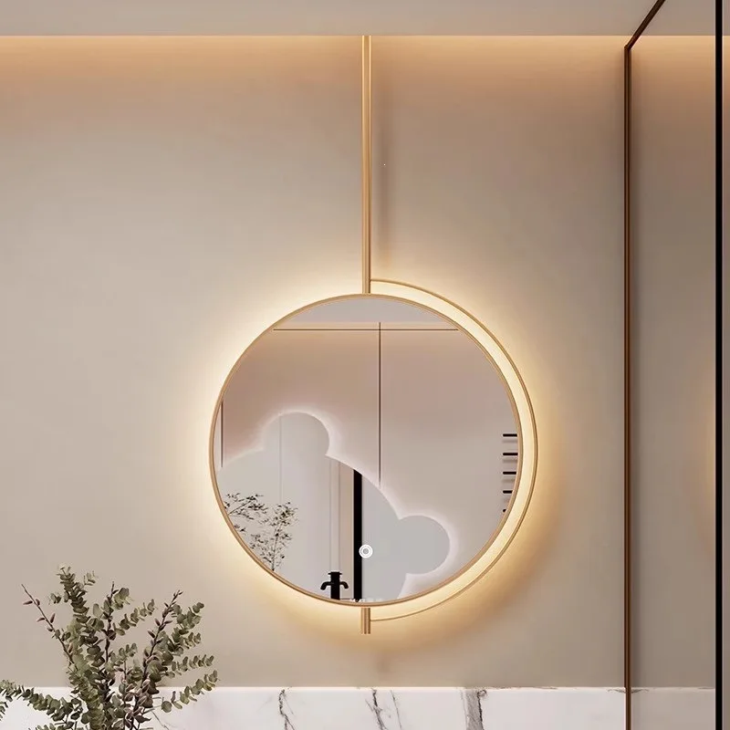 Modern simple light luxury smart bathroom mirror household bathroom hanging mirror luminous