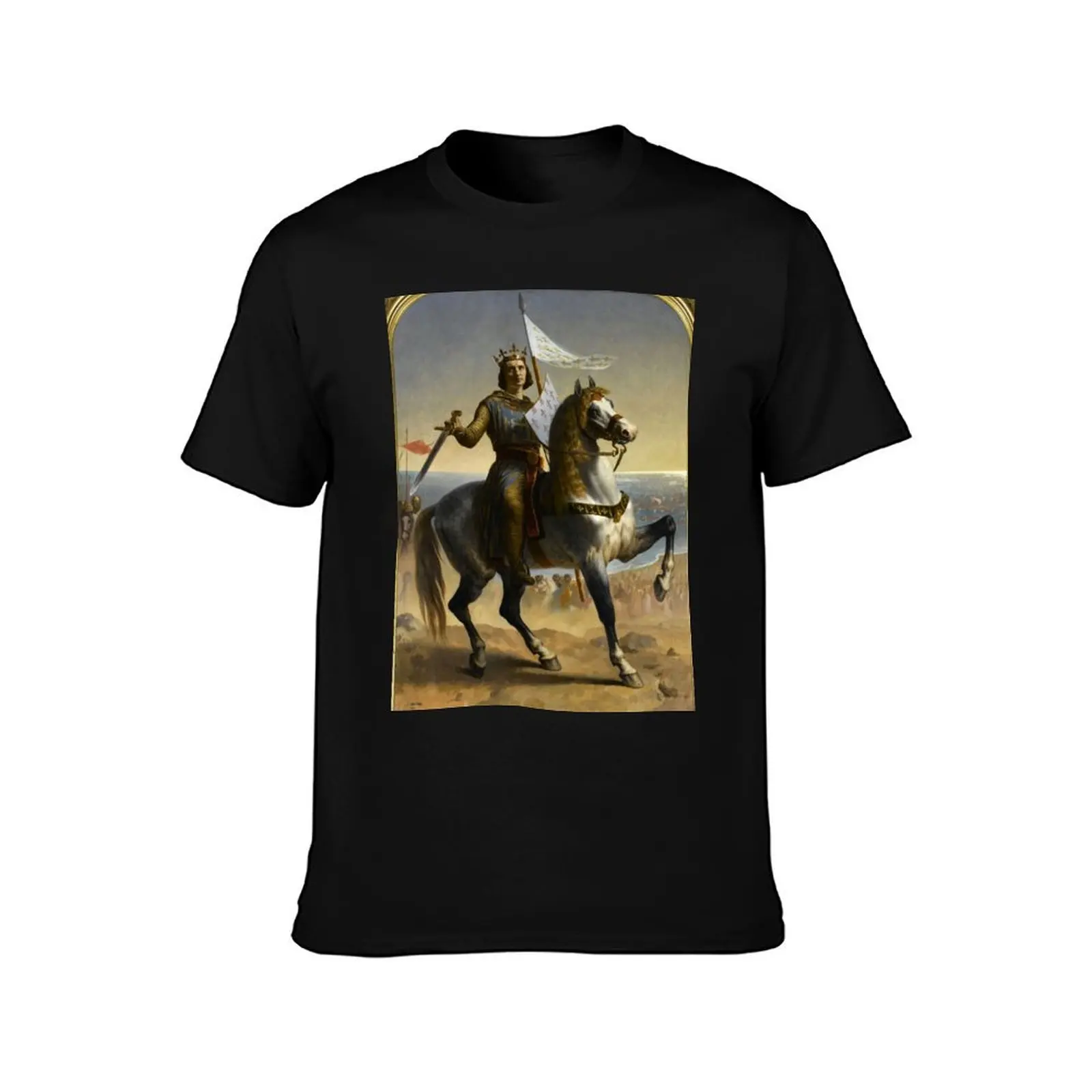 Louis IX (Saint Louis), King of France (1844) - Emile Signol T-Shirt cute tops anime shirt Short sleeve tee tee shirts for men