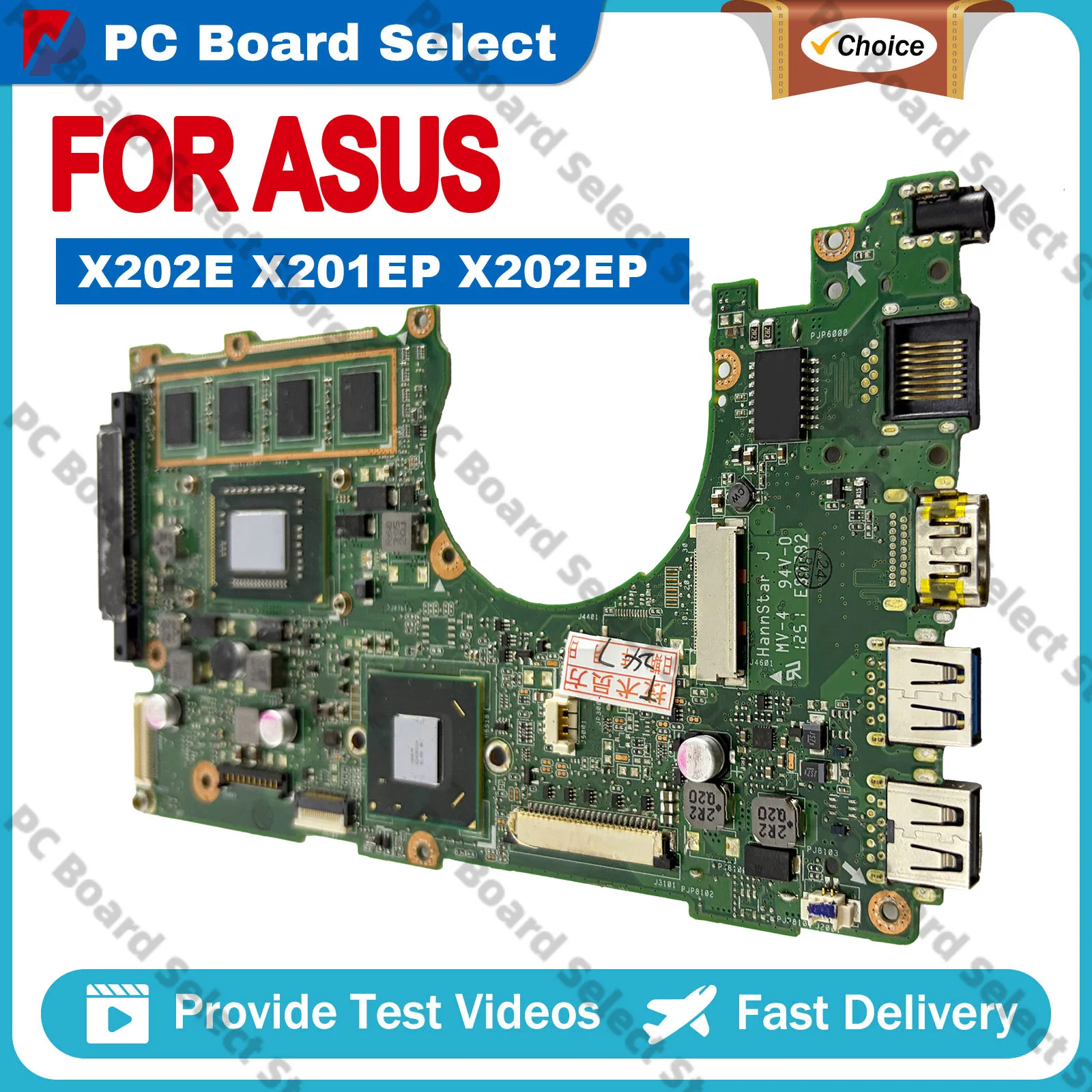 Placa-Mãe para Notebook ASUS VivoBook X202EV X202E X202EP Q200E S200E com CPU I3 I5 I7 - 100% Testada e Aprovada (Modelos X202E X201EP)