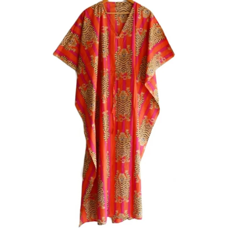 

Indian Printed Handmade Kaftan Dress Long Top Caftan
