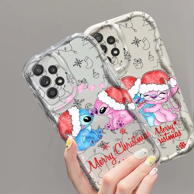

Stitch Lilo Merry Christmas For Samsung A73 A72 A71 A56 A55 A54 A53 A52 A51 A32 A36 A26 A25 A13 A14 5G Wave Oil Phone Case
