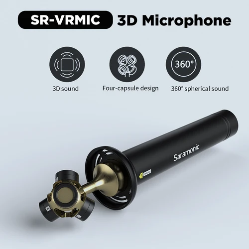 Imagen 2 del producto Saramonic SR-VRMIC micrófono de mano condensador micrófono cardioide 3D para película VR creación de contenido de música rendimiento de grabación de música