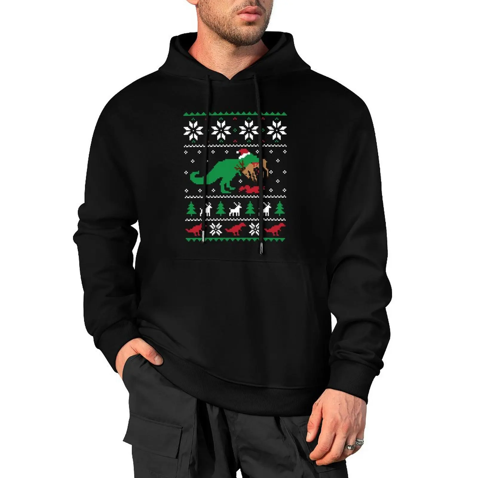 

Dinosaur Ugly Christmas Sweater - Funny Christmas Gift Pullover Hoodie winter clothes mens designer clothes graphic hoodies