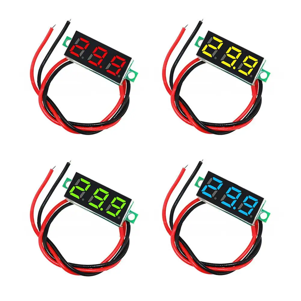 Digital Voltmeter 0 100V Voltage Meter 0.28 Inch Small Digital Display DC First Two Lines DC2.5-40V Adjustable Reverse