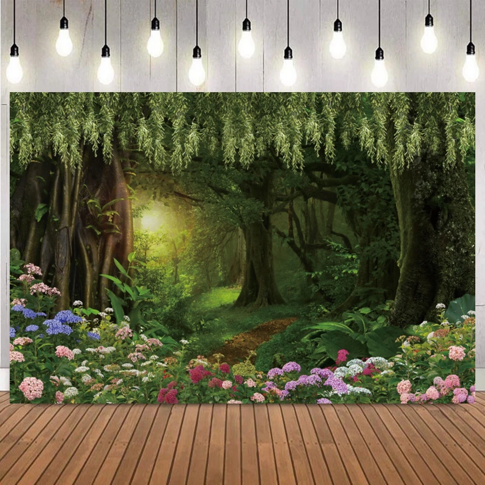 Fondo de fotografía de escena costera de glicina, palmera de playa Tropical, retrato de fiesta de jardín exótico, decoración del hogar, fondo de fotografía